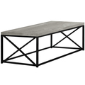 Monarch Specialties Coffee Table - Grey Reclaimed Wood-Look/ Black Metal I 3417